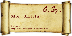 Odler Szilvia névjegykártya
